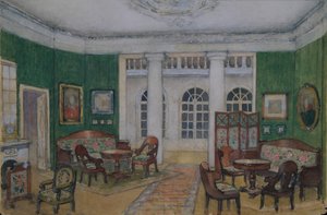 Bühnenbild für die Oper Eugen Onegin von P. Tschaikowski, 1900er