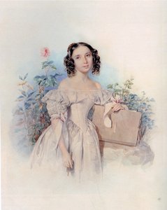 Porträt von Prinzessin Helen Biron von Curland, geb. Meshcherskaya 1818-1843, 1830er Jahre von Pyotr Fyodorovich Sokolov