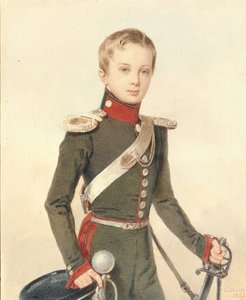 Porträt des Kronprinzen Alexander Nikolajewitsch 1818-1881, 1828 von Pyotr Fyodorovich Sokolov