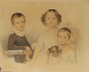 Porträt der Lanskoy-Kinder von Pyotr Fyodorovich Sokolov