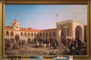 Der Apraksin-Markt in St. Petersburg von Pjotr ​​​​Petrowitsch Wereschtschagin