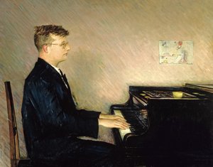 Porträt von Dmitri Schostakowitsch (1906-75) 1947 von Pyotr Vladimirovich Willyams
