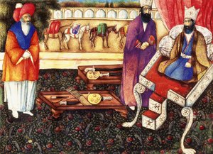 Salomo empfängt Geschenke von der Königin von Saba, ca. 1863-4 von Qajar School