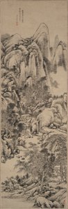 Landschaft im Stil von Huang Gongwang von Qian Weicheng