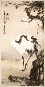Kranich unter einem Kiefernbaum von Qifeng Gao
