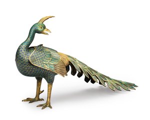 Cloisonné-Räuchergefäß in Pfauenform von Qing Dynasty   Qianlong Period Chinese School