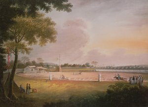 Ein Reitturnier im Bogenschießen in einem Militärlager, ca. 1850 von Qing Dynasty Chinese School