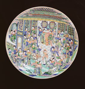 Großer Famille Verte Teller, Kangxi-Periode (1662-1722)