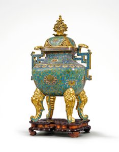 Großer kaiserlicher Cloisonné-Email-Ruyi-Handled-Censer