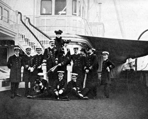 Gruppenporträt an Bord der königlichen Yacht Victoria und Albert, Kopenhagen, 1908 von Queen Alexandra