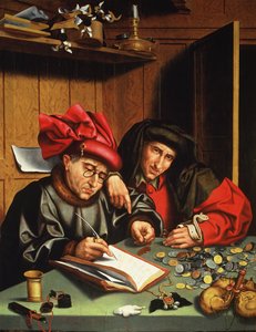 Die Geldverleiher von Quentin (attr. to) Massys or Metsys