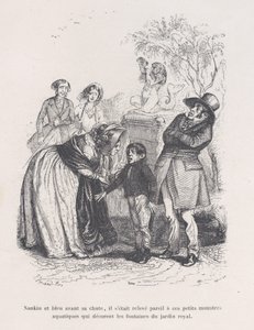 Er stieg auf wie diese kleinen Seeungeheuer, die die Brunnen schmücken, aus dem Kleinen Elend, 1843 von Quichon