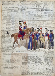 Offiziere und Kadetten zu Fuß und zu Pferd, Uniformen des Kirchenstaates