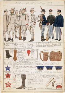 Uniformvariationen des Königreichs Italien, Farbtafel von Quinto Cenni