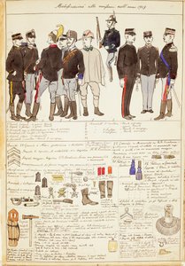 Uniformvariationen des Königreichs Italien, Farbtafel von Quinto Cenni