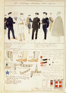 Uniformvariationen des Königreichs Italien, Farbtafel von Quinto Cenni von Quinto Cenni