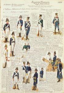 Uniformen zur Zeit der provisorischen Regierung der Staaten von Estensi von Quinto Cenni, Farbtafel