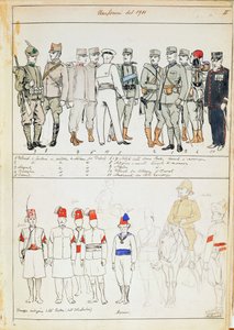 Uniformen des Königreichs Italien, Farbtafel von Quinto Cenni von Quinto Cenni