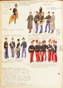 Uniformen der königlichen Truppen des Großherzogtums Toskana von Quinto Cenni, Farbtafel
