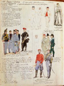 Uniformen der Armee Süditaliens der provisorischen Regierung von Quinto Cenni, Farbtafel von Quinto Cenni