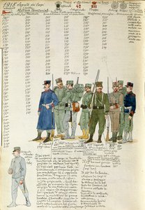 Uniformen der Territorialmiliz des Königreichs Italien, Farbtafel von Quinto Cenni von Quinto Cenni