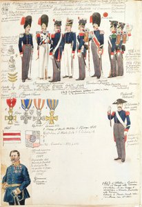 Verschiedene Uniformen des Herzogtums Lucca von Quinto Cenni, Farbtafel