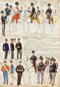 Verschiedene Uniformen des Herzogtums Modena von Quinto Cenni, Farbtafel von Quinto Cenni