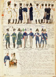 Verschiedene Uniformen des Großherzogtums Toskana von Quinto Cenni, Farbtafel