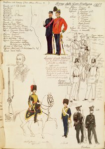 Verschiedene Uniformen des Königreichs Großbritannien, Farbtafel von Quinto Cenni