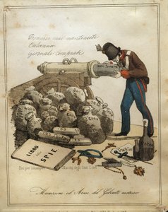 Waffen und Munition des österreichischen Ministeriums, anti-österreichische venezianische Satire von Quinto Cenni