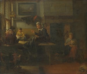 Innenansicht einer Schneiderei, um 1660