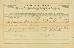 Liebe ist ins Bein verwundet und erholt sich gut – Gefangener in Atlanta. von R. B. M. Wilson