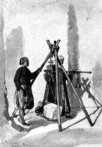 Wiegen der Steinblöcke, Ägypten, 1880
