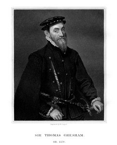 Sir Thomas Gresham, englischer Kaufmann und Finanzier, 1823