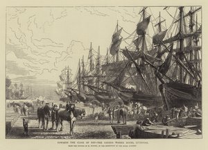 Gegen Ende des Tages, die Kanada-Holzdocks, Liverpool von R. Dudley