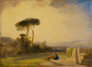 Blick auf das Gelände einer Villa in der Nähe von Florenz