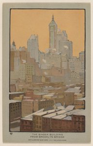 Das Singer Building von der Brooklyn Bridge von Rachael Robinson Elmer