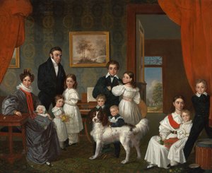 Porträt der Familie Baud in ihrem Landhaus in Voorburg