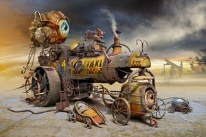 Bizarres Steampunk-Augen-Taxi von Radoslav Penchev