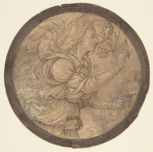 Der Engel der Verkündigung (Entwurf für eine Stickerei) von Raffaellino del Garbo