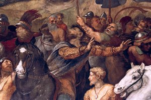 Papst Leo I. vertreibt Attila (Detail) von Raffaello Sanzio Raphael