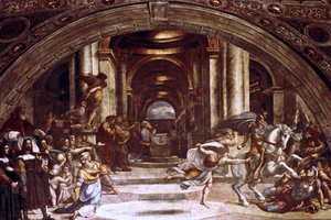 Die Vertreibung des Heliodorus aus dem Tempel, 1512-1514 von Raffaello Sanzio Raphael