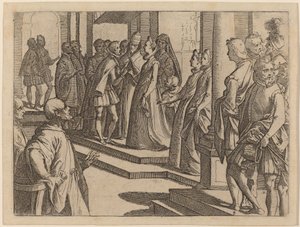 Die Verlobung von Margarete von Österreich mit Philipp III., König von Spanien von Raffaello Schiaminossi