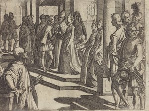 Die Verlobung von Margarete von Österreich mit Philipp III., König von Spanien [verso] von Raffaello Schiaminossi