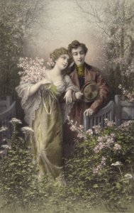 Paar mit Blüten