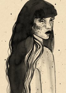 Dame mit langem Haar