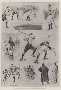 Hockey in Richmond, das Spiel zwischen England und Irland am 11. März von Ralph Cleaver