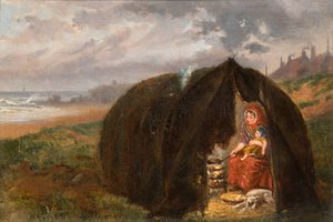 Zigeuner am Strand bei South Shields, 1876 von Ralph Hedley