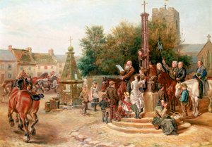 Verkündung des Stagshaw-Marktes in Corbridge von Ralph Hedley