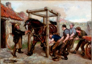 Das Beschlagen der braunen Stute, ca. 1885-90